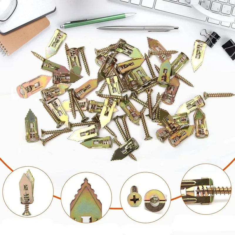 Drywall Anchor Screw - 20/50/100Pcs Self Drilling Drywall Anchors with