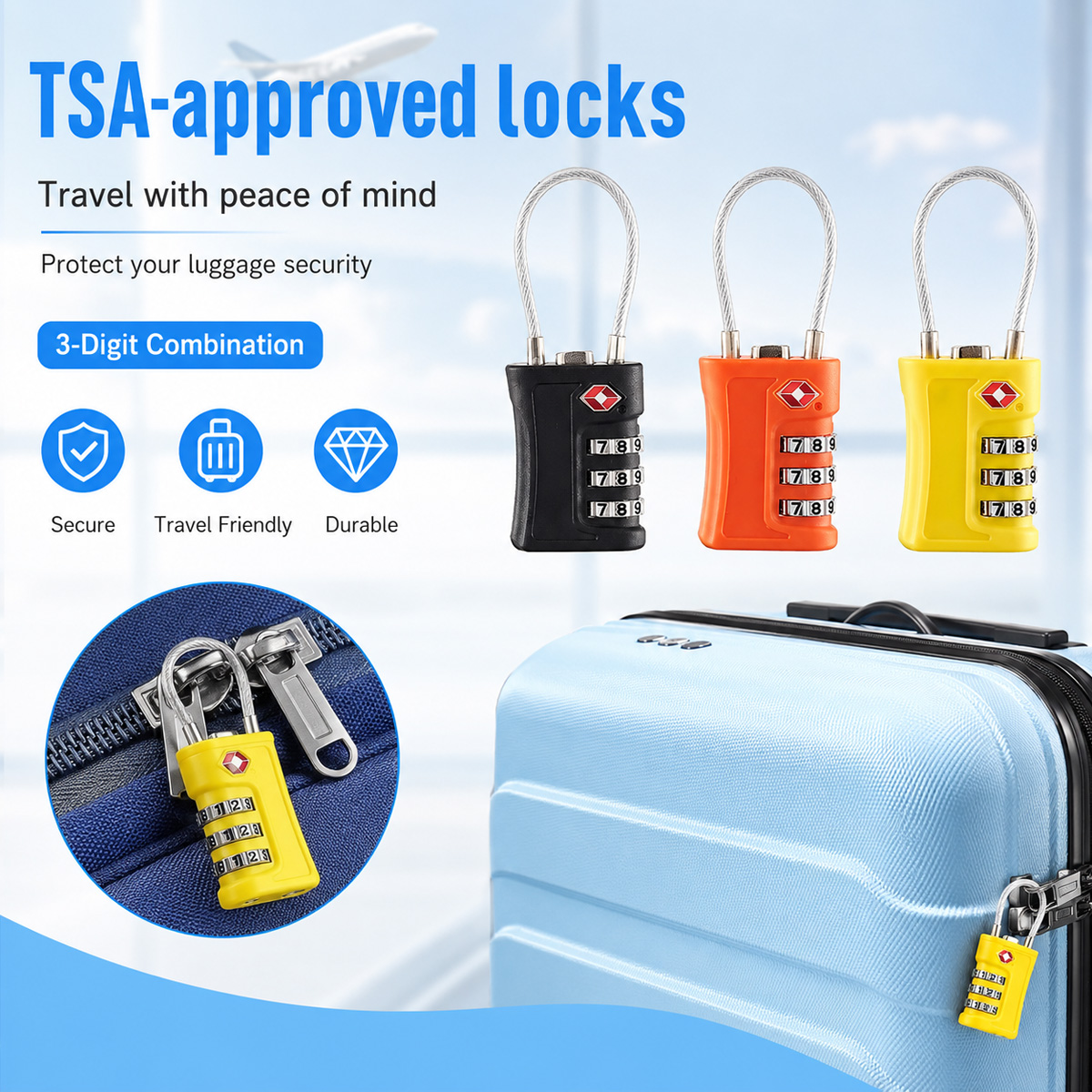 Home Improvement And Hardware - TSA Approved Luggage Lock 3 Digit