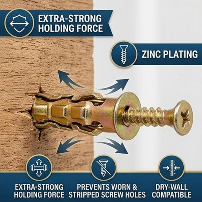 50/100PC Stone Expansion Screw - Drywall Anchor Screw review and price
