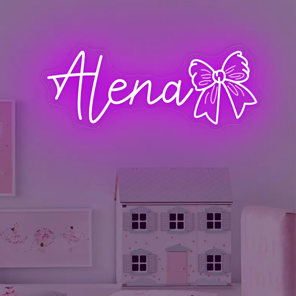 Custom Bow Name Neon Sign for  - Home Improvement Kids review and price