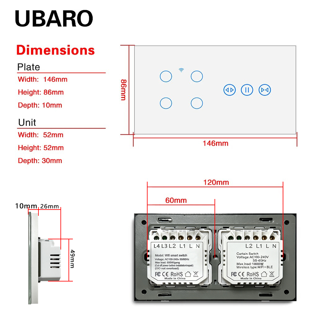 UBARO EU Type Smart Light Swit - App Home Improvement review and price